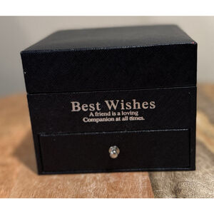 Gift Box Roses with Heart Necklace Best Wishes Jewelry Box Mom Wife Girlfriend